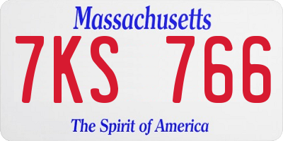 MA license plate 7KS766