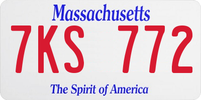 MA license plate 7KS772