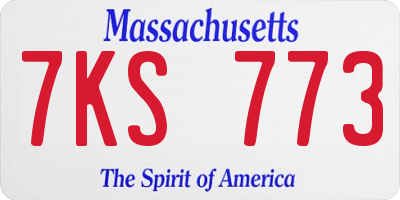MA license plate 7KS773