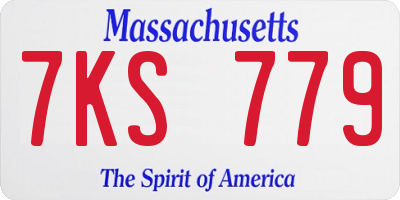 MA license plate 7KS779