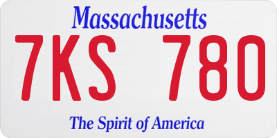 MA license plate 7KS780