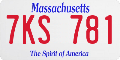 MA license plate 7KS781