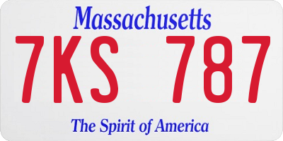 MA license plate 7KS787