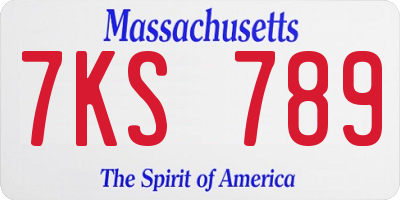 MA license plate 7KS789