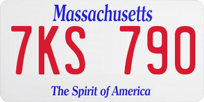 MA license plate 7KS790