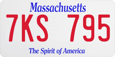 MA license plate 7KS795