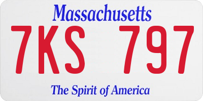 MA license plate 7KS797