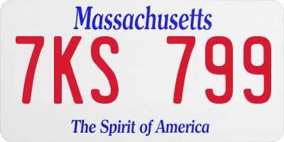 MA license plate 7KS799