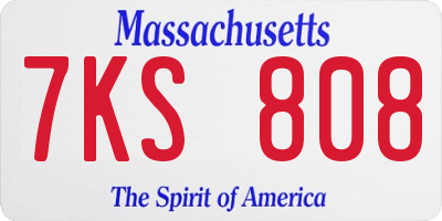 MA license plate 7KS808