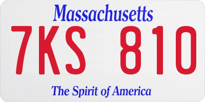 MA license plate 7KS810