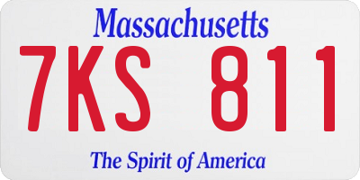 MA license plate 7KS811