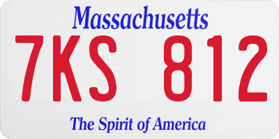 MA license plate 7KS812