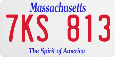 MA license plate 7KS813