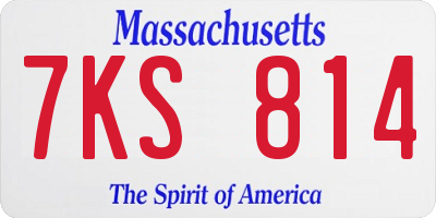 MA license plate 7KS814