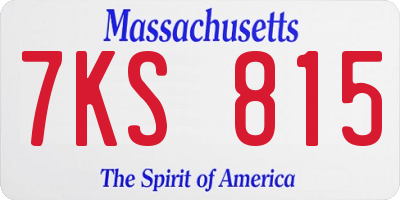 MA license plate 7KS815