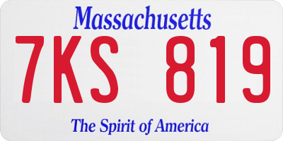 MA license plate 7KS819