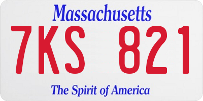MA license plate 7KS821