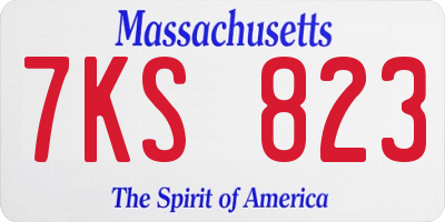 MA license plate 7KS823