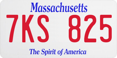 MA license plate 7KS825