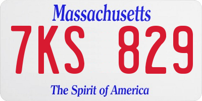MA license plate 7KS829