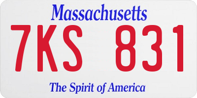 MA license plate 7KS831