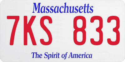 MA license plate 7KS833