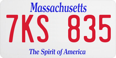 MA license plate 7KS835