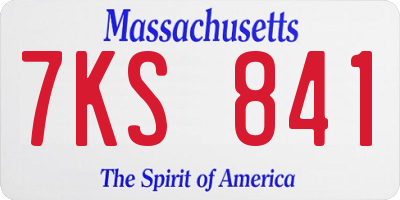 MA license plate 7KS841