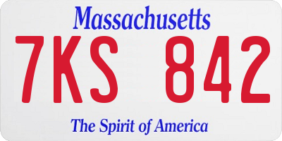 MA license plate 7KS842