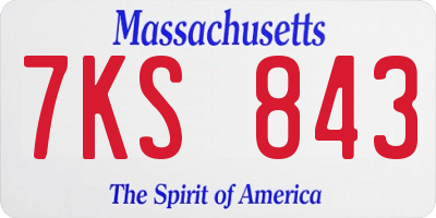 MA license plate 7KS843