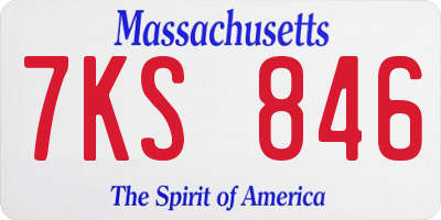 MA license plate 7KS846