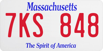 MA license plate 7KS848