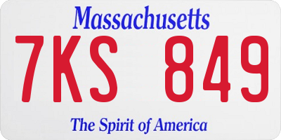 MA license plate 7KS849