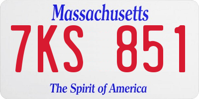 MA license plate 7KS851