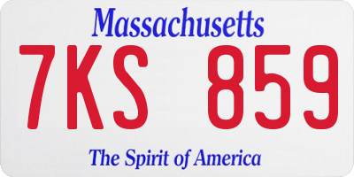 MA license plate 7KS859