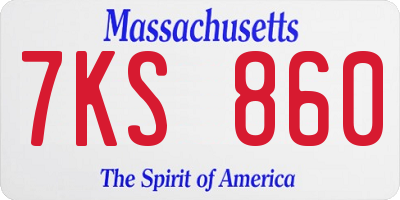 MA license plate 7KS860