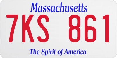 MA license plate 7KS861