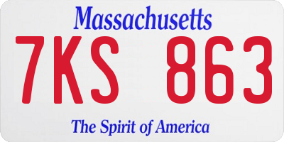 MA license plate 7KS863