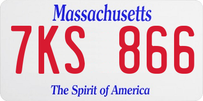 MA license plate 7KS866