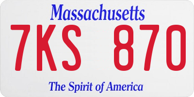 MA license plate 7KS870