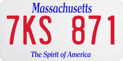 MA license plate 7KS871