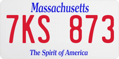MA license plate 7KS873