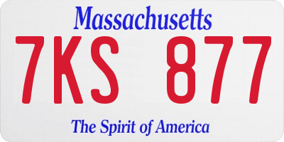 MA license plate 7KS877
