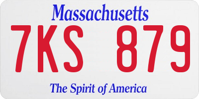 MA license plate 7KS879