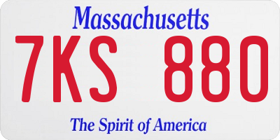 MA license plate 7KS880