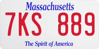 MA license plate 7KS889