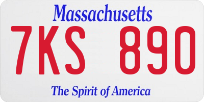 MA license plate 7KS890