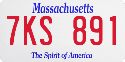 MA license plate 7KS891