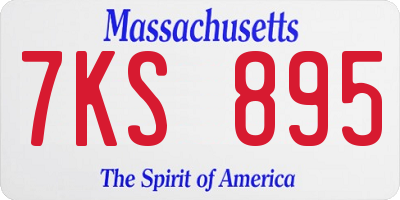 MA license plate 7KS895