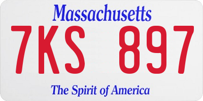 MA license plate 7KS897